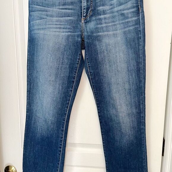Joe's Hi Waisted Straight Leg Distressed Whiskering Faded Pocket Stretch Jeans - Picture 6 of 12